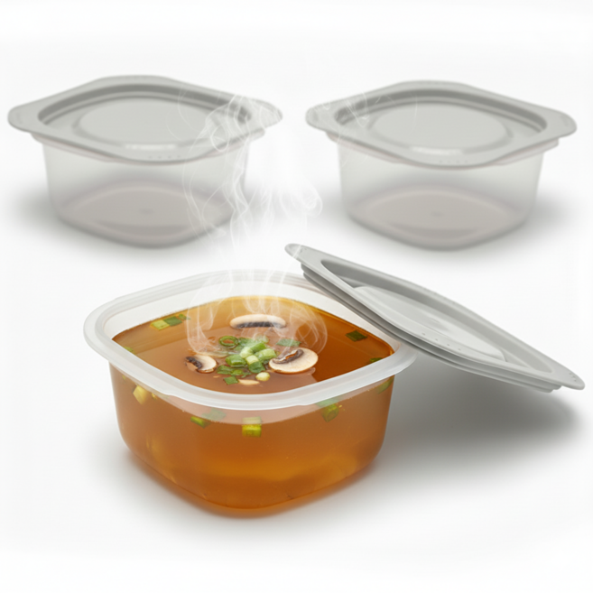 레브홈 국산 전자렌지용 국산 소분 용기 500ml, 3개, 그레이