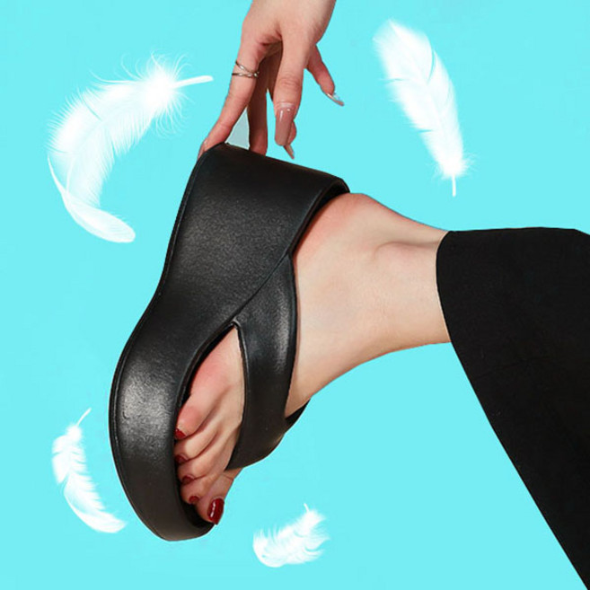 슈데렐라 플랫폼 굽높은 방수 키높이 쪼리