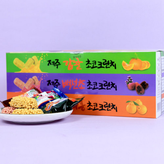 탐나는 제주초코크런치3P 한라봉 백년초 감귤 선물 세트, 264g, 1개