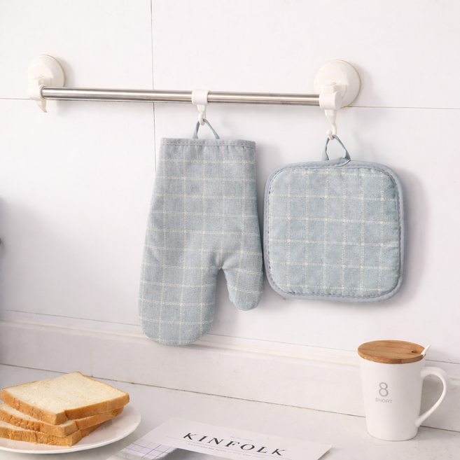데이아스 북유럽 모던 퀄팅 주방장갑 냄비받침 2종, 1세트, 파스텔블루