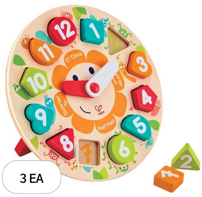 하페 똑딱똑딱 시계놀이 퍼즐, 3세트, 12피스