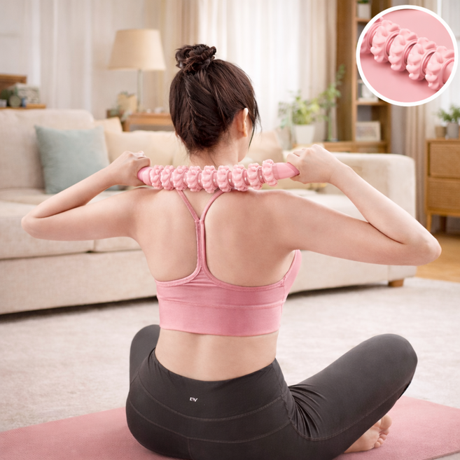 설바마켓 전신케어 마사지롤러 마사지스틱, pink, 1개