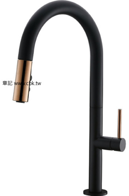 永昕衛廚 BOSS 無鉛廚房伸縮龍頭 尊爵黑 玫瑰金 112211-BG, 1個