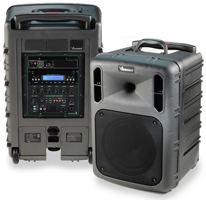 빅보스 PWA-VN1231 1채널 CD 600W 충전용앰프 이동식앰프, 벨트마이크