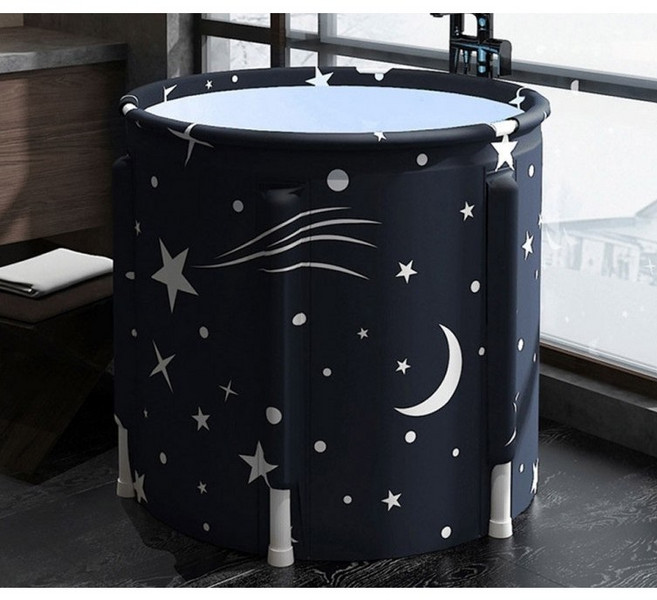 TORIMALL 전신욕 반신욕 휴대용 접이식 사우나 소형 미니욕조, 네이비스타, 1개