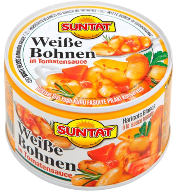 썬탓 Suntat 흰 강낭콩 토마토 소스 통조림 400g, 1개