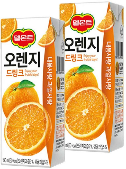 롯데 델몬트 오렌지 드링크 190ml 32팩 ala+898tf, 32개