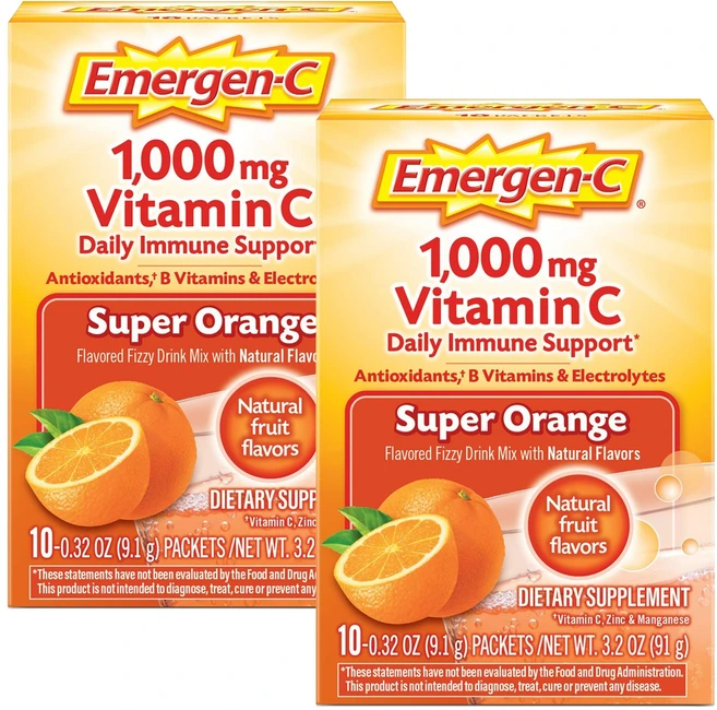 이머전씨 비타민 C 1000mg 피지 드링크 믹스 슈퍼 오렌지, 2개, 91g - 쿠팡