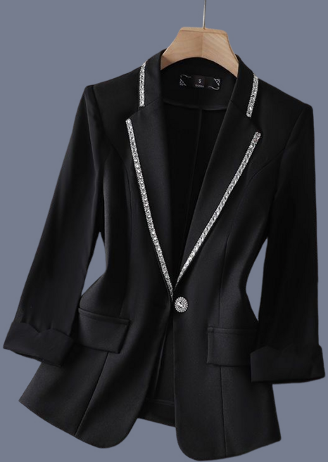 여성용 큐빅 캐주얼 7부 시폰 재킷 코트 뉴타임즈Women's Jackets