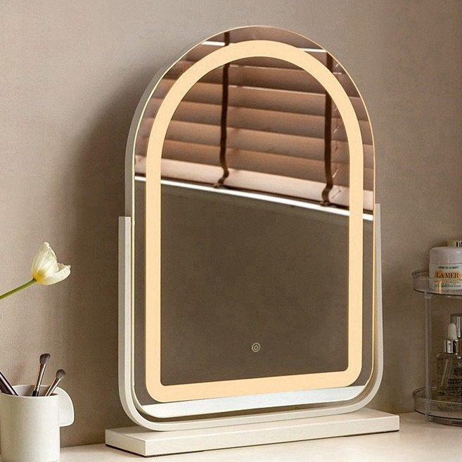 SASAKO 화장대 탁상거울 4K 고화질 LED 메이크업 거울 3색 조광 대형 거울면 프로 메이크업용, 화이트 420*590mm(USB보다 2배 밝은)