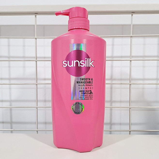 태국 썬실크(Sunsilk) 샴푸 핑크색 Smooth & Manageable, 1개, 350ml