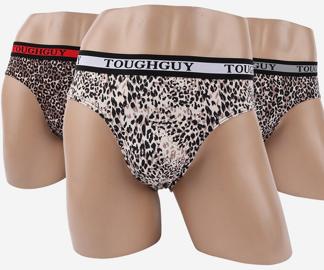 또온나 남성 호피 브리프 삼각 팬티 3종세트