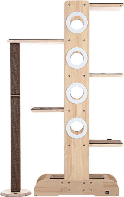 디어캣 링타워 캣폴 일체형 기본형, 1개, 스크래쳐 브라운