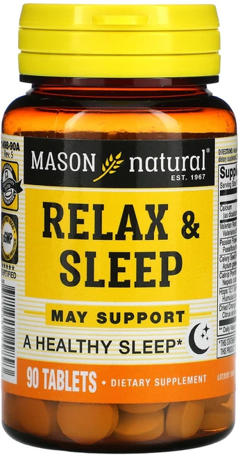 매이슨네츄럴스 릴렉스 & 슬립 타블렛 글루텐 프리 무설탕, 1개, 90정 - 쿠팡