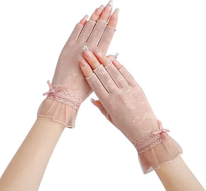 단비루리 미끄럼방지 다용도 손가락 오픈 여름 장갑, 인디핑크, 1개