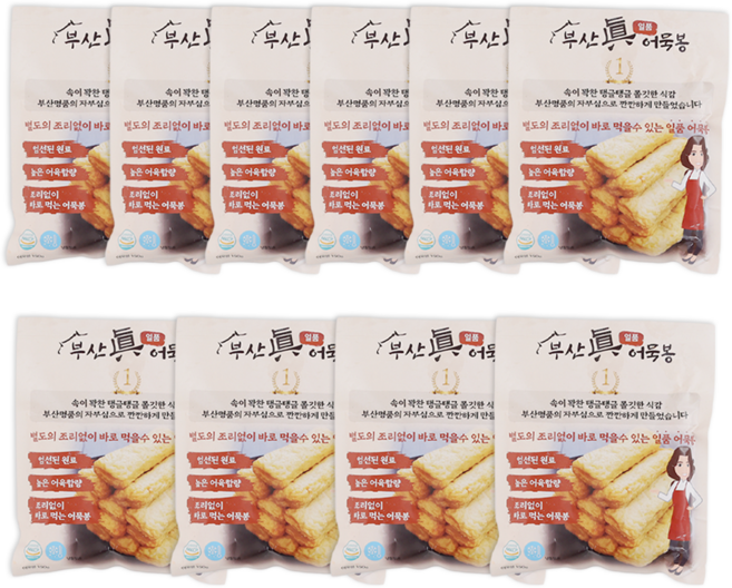 [인포벨]TV홈쇼핑정품 애드크로스 부산진 일품 어묵봉 순한맛 30p + 매운맛 20p, 1세트, 1.5kg