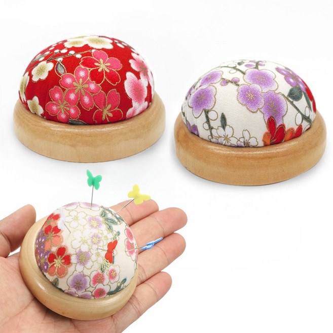 도나토르 꽃무늬 플라워 핀쿠션 시침핀 정리, 1개, 레드