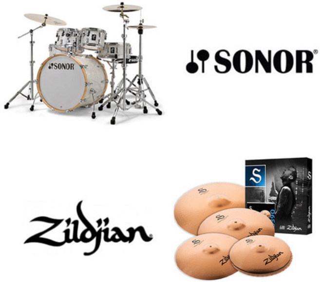 소노 AQ2 드럼 세트 질젼 S390 심벌 풀패키지 / SONOR Zildjian, 아쿠아 실버 버스트, 1개