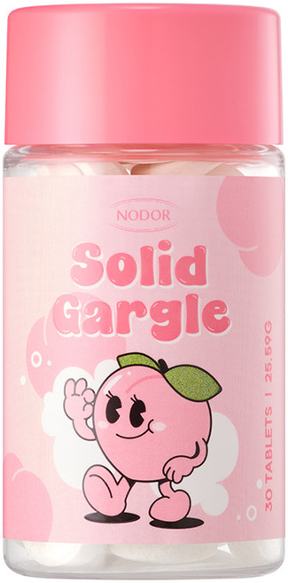 [본사공식몰] 노도르 입냄새 구취 제거 휴대용 고체 가글 복숭아 30정, 1개, 25.6g