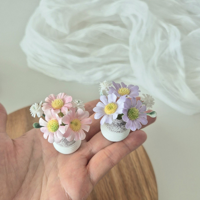 납골당 미니어처화병 미니꽃병1+1, 1핑크보라, 1개