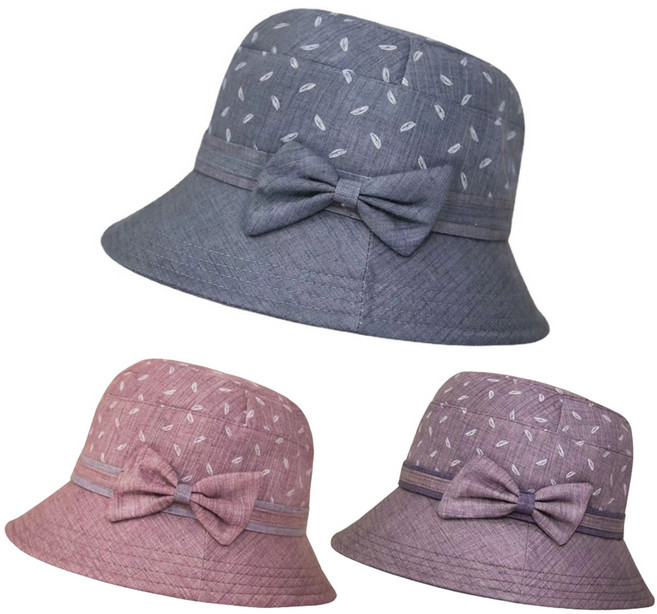 디앤몰 중년 여성 나들이 버킷햇 보냇 엄마 챙 리본 중년모자 벙거지 모자 H130