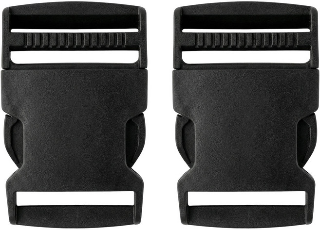 기본 튼튼한 플라스틱 버클 조끼 가방 조임 악세서리, 2개, 기본버클-38mm(흑색)