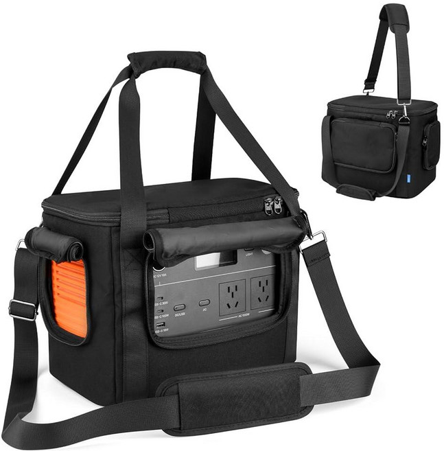 Xxerciz Jackery Explorer 1000 V2와 호환되는 휴대용 가방 어깨 스트랩이 있는 휴대용 발전소 여행용 보관 케이스 패딩 처리된 손잡이 지퍼 포켓 캠