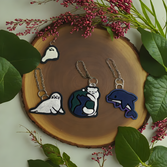 친환경 커피박키링 만들기 DIY 업사이클링 환경수업 열쇠고리, 돌고래, 1개