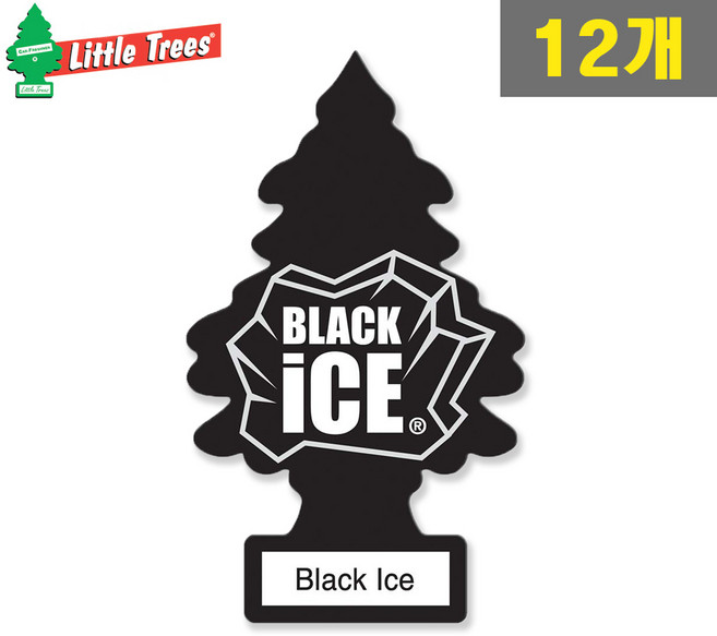 리틀트리 차량용 고급 종이 방향제 블랙아이스 12개 머스크향 남성 자동차 실내 룸미러 걸이형