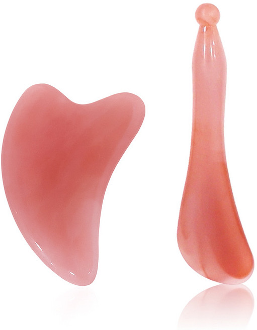 제이킨 바디 페이스 지압 괄사 마사지기 하트+지압봉 2종세트, 1세트