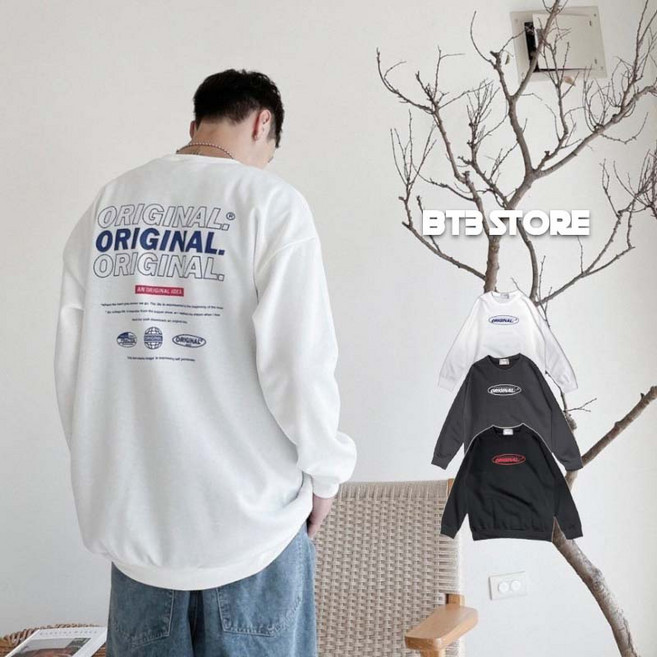 BT3 細絨棉 多色系列 寬鬆大學T 情侶衣 original MX31