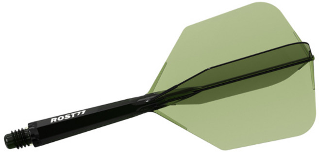 CUESOUL ROST 77 통합 다트 샤프트 및 플라이트 큰 날개 모양 3개 세트-투명 색상, [36] Green-28mm, 1개