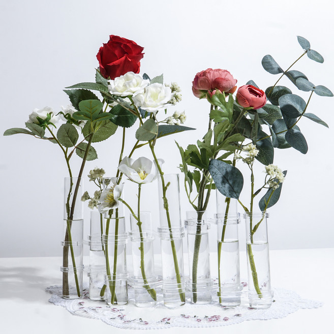 화병 이케바나 한송이 꽃병 유리관 꽂이 8관 인테리어 모던, 8구 일반형