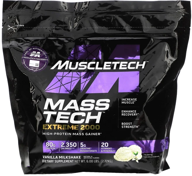 [병행 수입품] MuscleTech MASS-TECH 2000 2.72kg (마스텍) 익스트림 바닐라 밀크, 1개 - 쿠팡