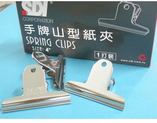 SDI 手牌 山型夾 鐵夾 紙夾 10cm, 中等的, 12個, 1套