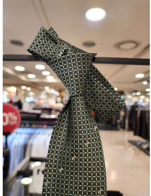 레노마 셔츠 ** 대폭 ** 고퀄리티 큐빅 마이크로 격자 기본 실크 넥타이 VOFTV5-025-GE GY RD