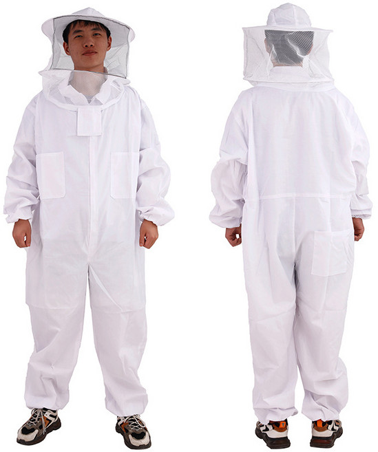 미화부장 장갑 포함 벌옷 벌초 해충 보호복 작업복 양봉복 방충복 양봉옷, 1세트, 화이트