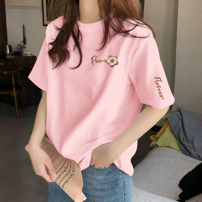 純棉短袖T恤女 獨特設計感