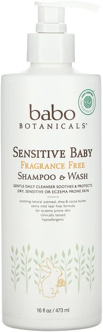 Babo Botanicals 민감한 아기피부용 샴푸 워시 무향제품 473 ml (16 fl oz) 1팩, 1개, 473ml - 쿠팡