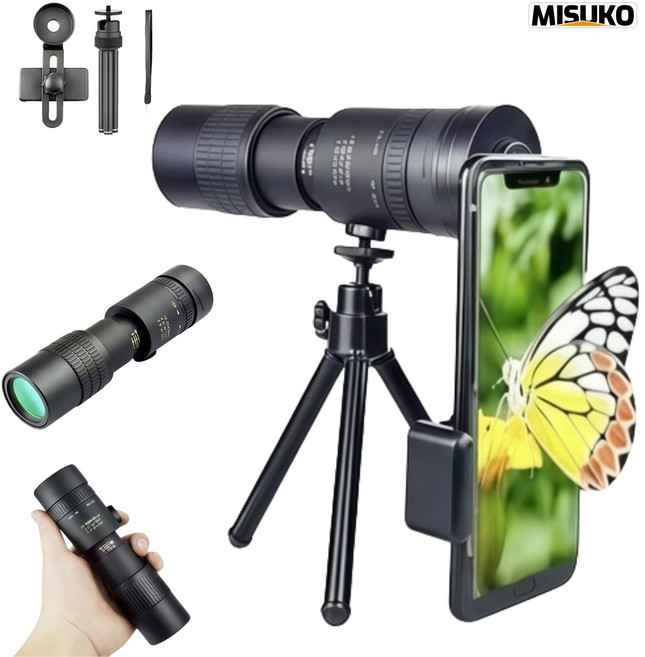고배율 10-300배 단망경 스마트폰 망원렌즈 세트 HD 줌 휴대용, 15mm