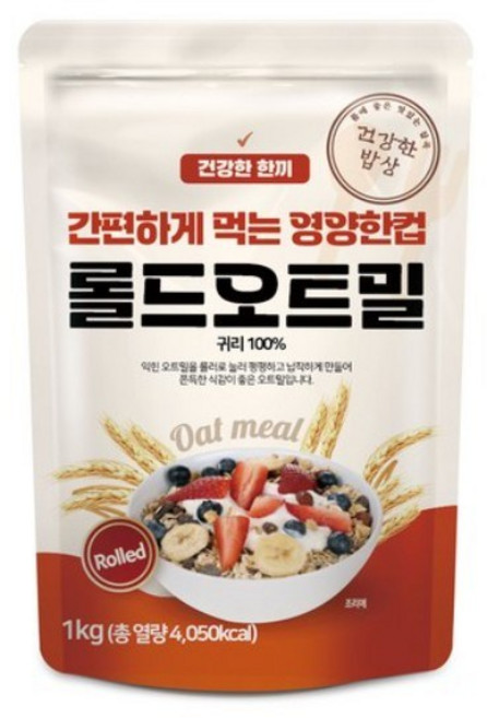 대구농산 건강한밥상 간편하게 먹는 영양한컵 롤드오트밀, 1kg, 1개