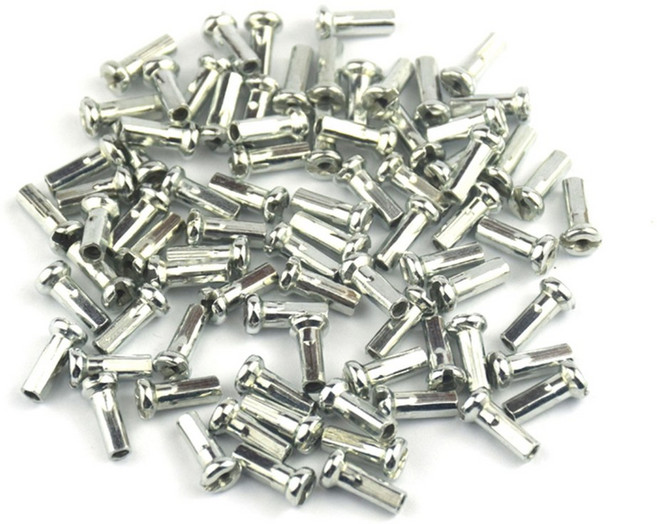 MTB 자전거 도로 초경량 14MM 다채로운 팩당 0MM 고강도 바이크 니플 60 14G 스포크, silver, 1개