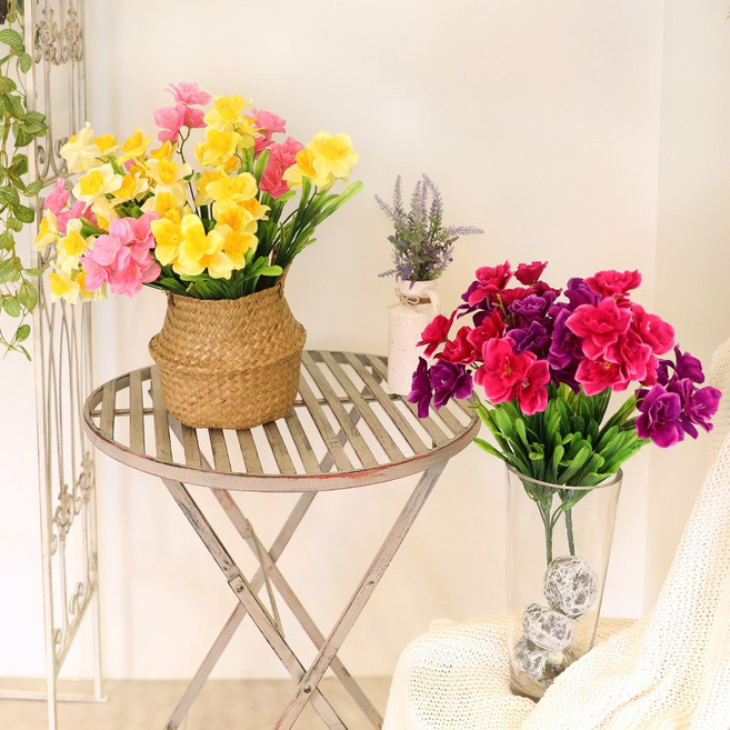 수선화 조화 부쉬 꽃다발 장식 성묘 산소 꽃 아스포델, L_아스포델(수선화) 옐로우