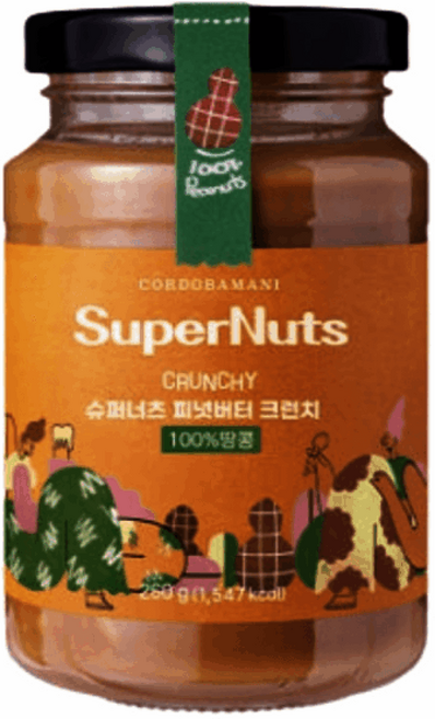 최화정 땅콩버터 슈퍼너츠 땅콩 100% 피넛버터 크런치, 260g, 1개