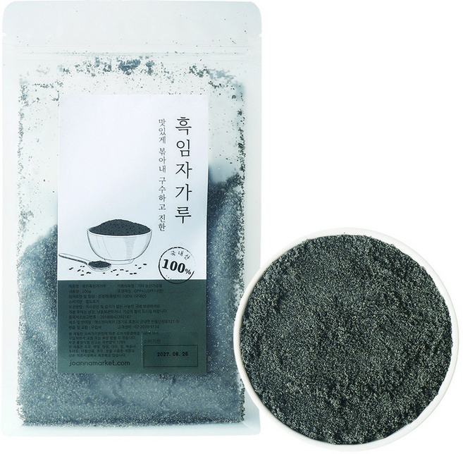 죠애나 볶은 흑임자 검정깨 가루 분말 100% 국내산, 1개, 200g