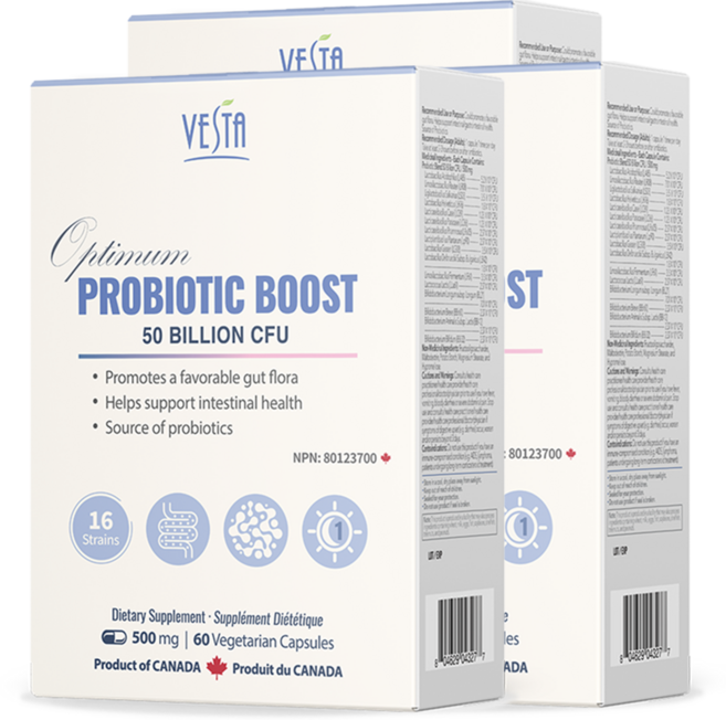 [캐나다본사 빠른직구] 베스타 프로바이오틱스 500억 CFU 고함량 유산균 60캡슐 2개월분 보장균수 500억, 3박스, 60정