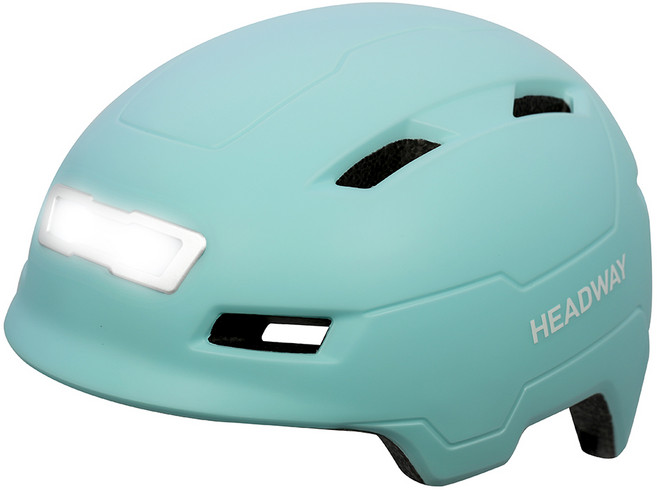 헤드웨이 전후방 LED 라이트 자전거 킥보드 전동킥보드 헬멧, 1개, 무광블루