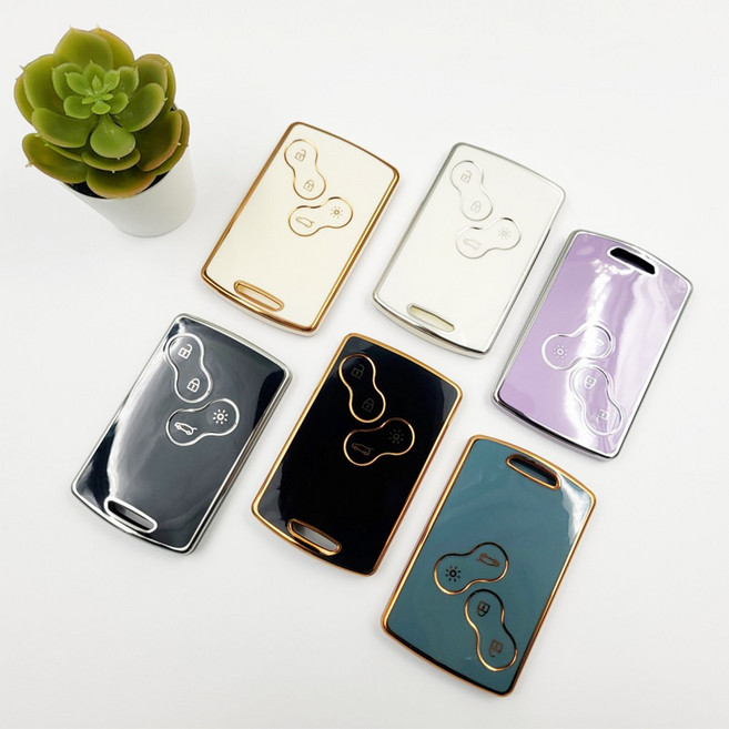 삼성 르노 자동 차 스마트 키 케이스 커버 홀더 TPU SM3 SM5 SM7 QM3 QM5, 화이트실버