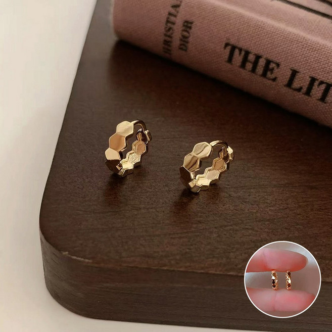 FANSYLI 원터치 링귀걸이 심플 미니 14k 은도금 미니피어싱 링 피어싱 은도금 써지컬귀걸이 데일리 귀걸이 0425JLL054