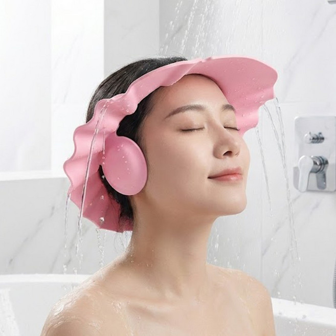 앙플러스 물이 새지 않는 헤어캡 성인 샴푸캡 간편 샤워캡, 핑크, 1개